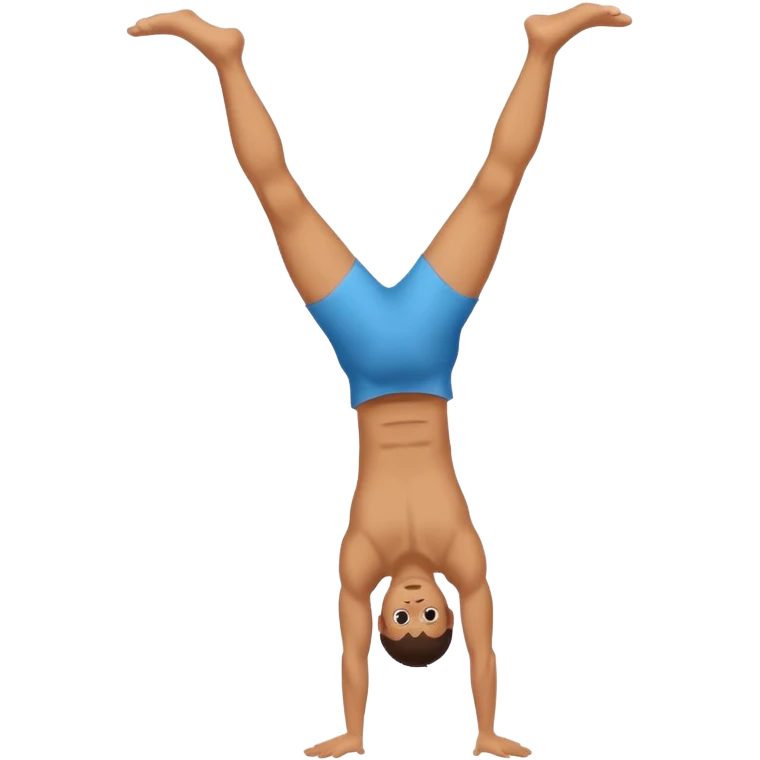 Man doing handstand with feet  emoji