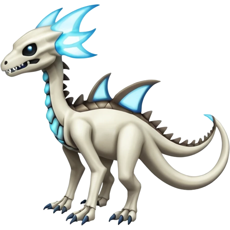 Skeletal Salamence-Marowak-Dialga-Duskull-Electrike-Fakémon-hybrid-creature (full body)  emoji