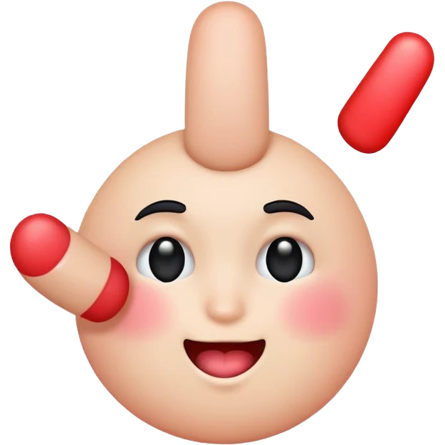 blushing emoji with middle finger emoji