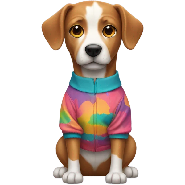 Dog wearing a jumpsuit ￼ emoji