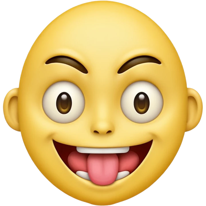 Freaky ahh yellow face emoji smiling with tongue out and eyes wide open emoji