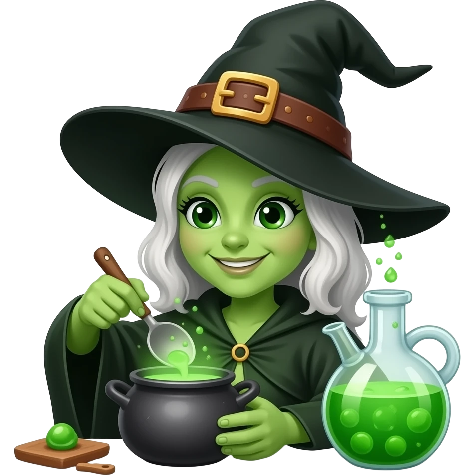 green witch cooking potion emoji