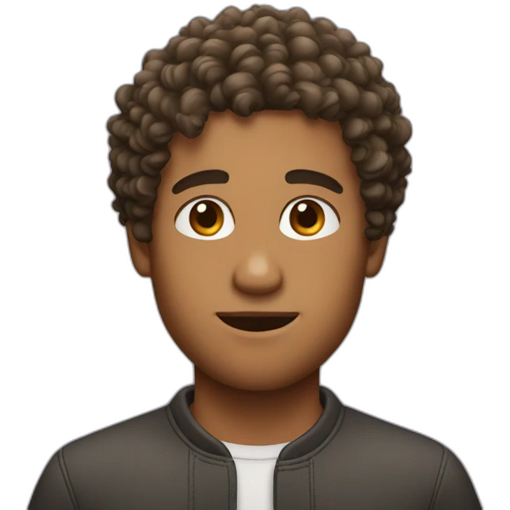 Guy with curly hair emoji
