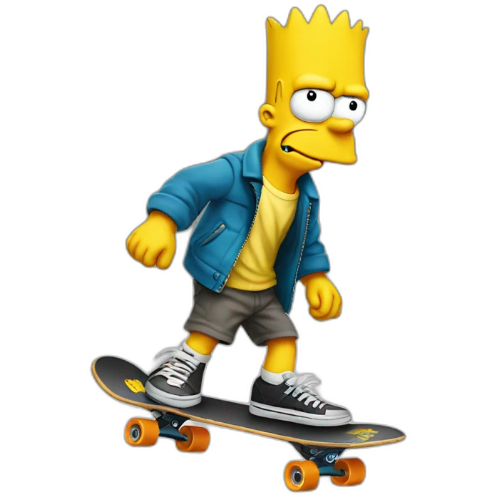 Bart simpson on a skateboard emoji