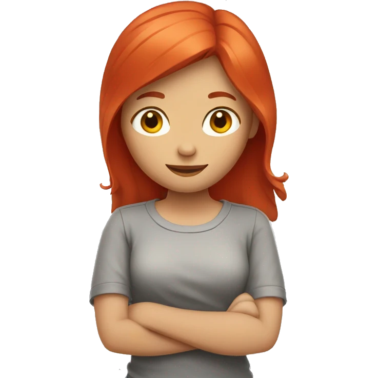Red hair Crossing her arms  emoji