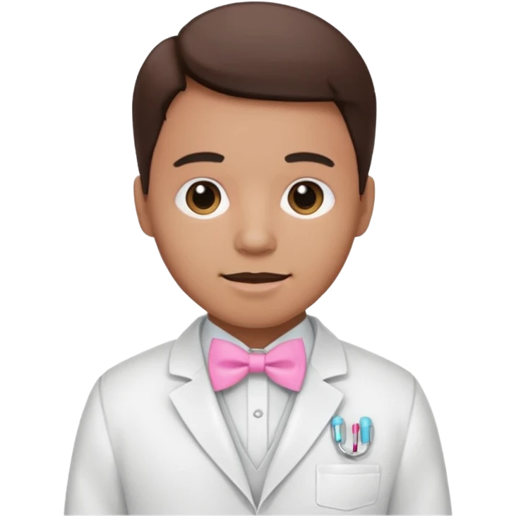 Dentista con un lazo rosa emoji