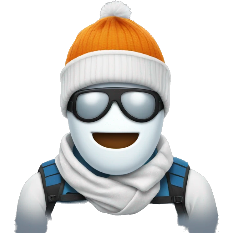Snowman with a ski mask emoji