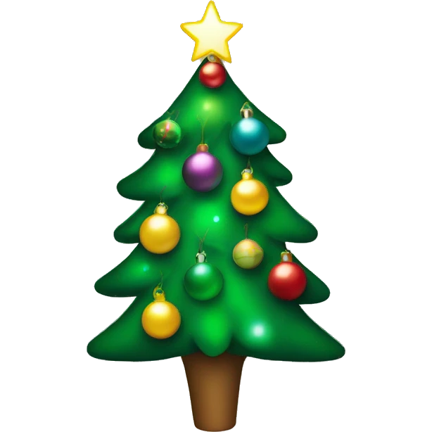 Christmas tree with ornaments and lights emoji