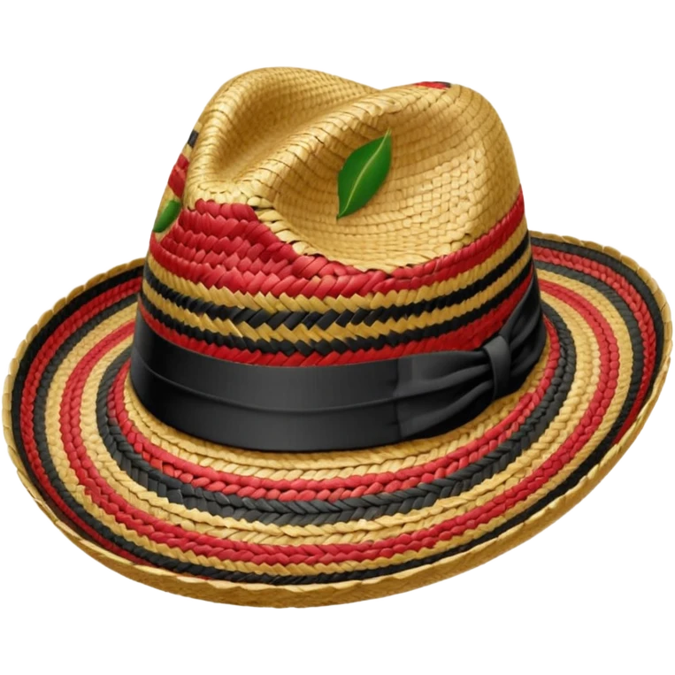 Sombrero Vueltiao con varias rallas negras emoji