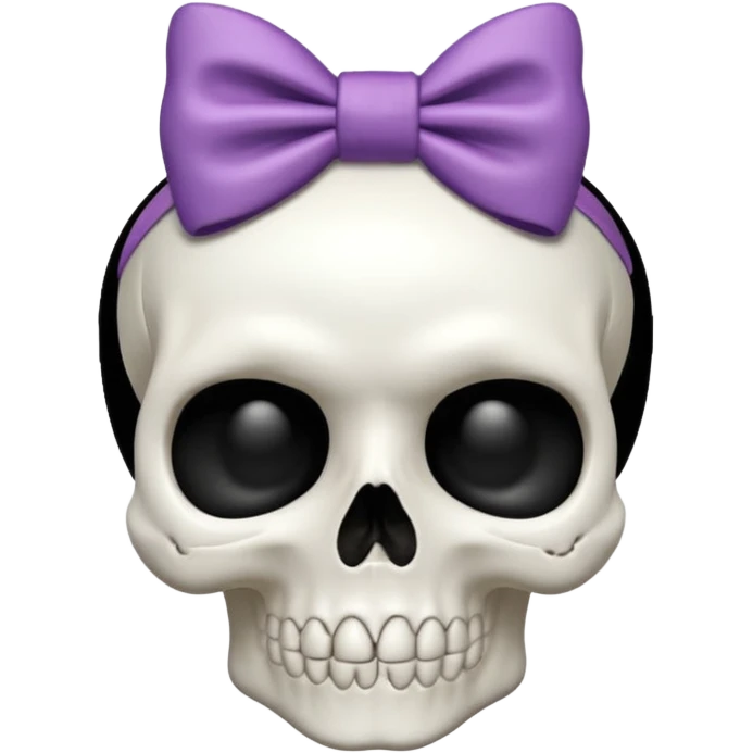 Cute skull with bow on head emoji
