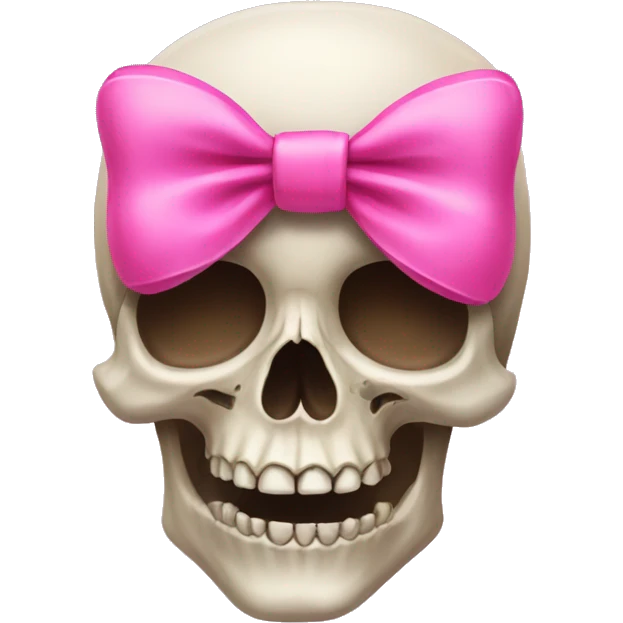 Skull with a pink bow emoji