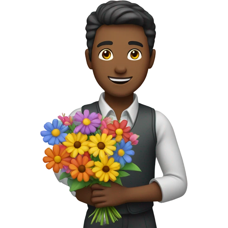 Man giving flowers  emoji
