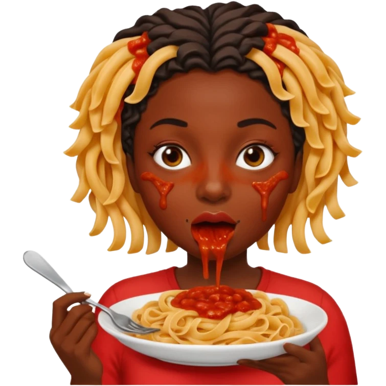 the black woman who eats pasta emoji