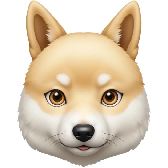 White Jindo dog has sharp face line emoji