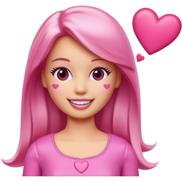 lav en barbie emoji med hjerter istedet for øjne emoji