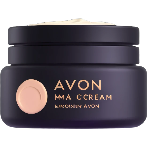 face cream jar with AVON logo emoji