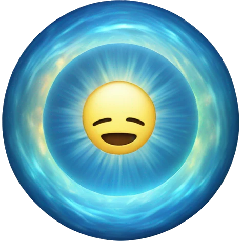 blue light sphere radiating aura  emoji
