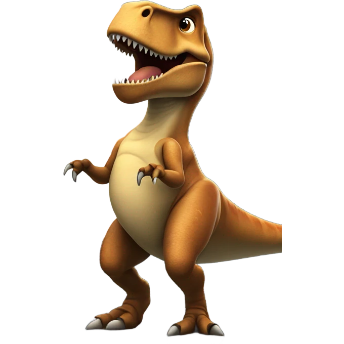 T-Rex in anticipation in front of a movie screen emoji