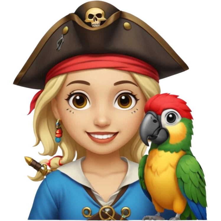 pirate and parrot😈👧🏻😏 emoji