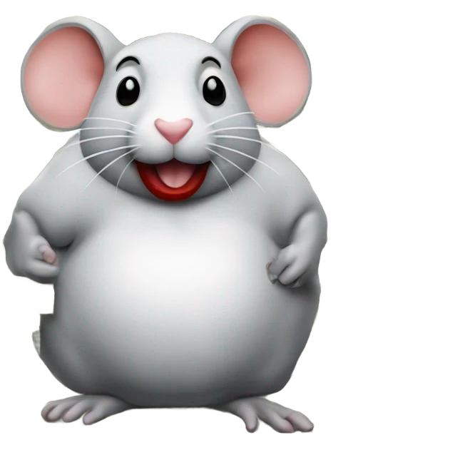 A big fat rat counting in money in London. The rat has big red lips, it’s wearing a t-shirt with some writing on that says I love Billi Eilish emoji