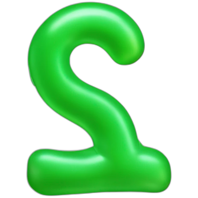 the green letter W shaped like a ballon emoji