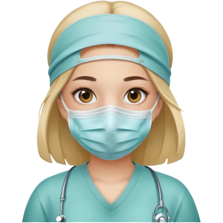 a girl wearing surgical mask emoji