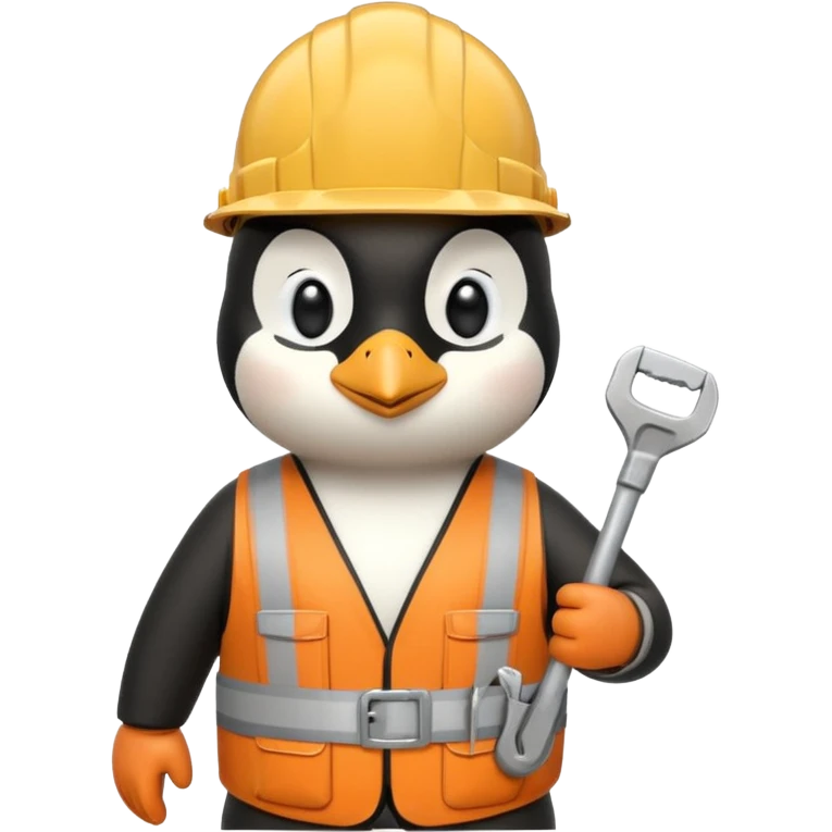 Penguin Construction Worker emoji