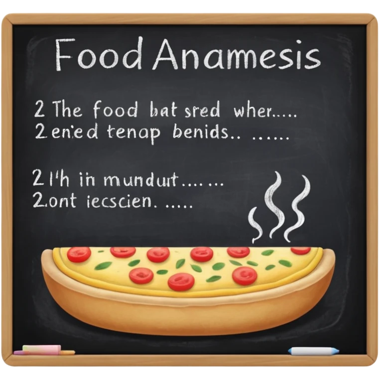 anamnesi alimentare con lavagnetta senza persona emoji