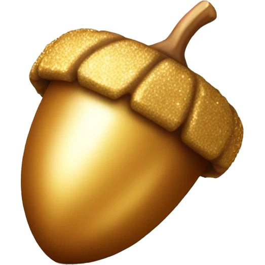 SINGLE sparkling Gold acorn emoji