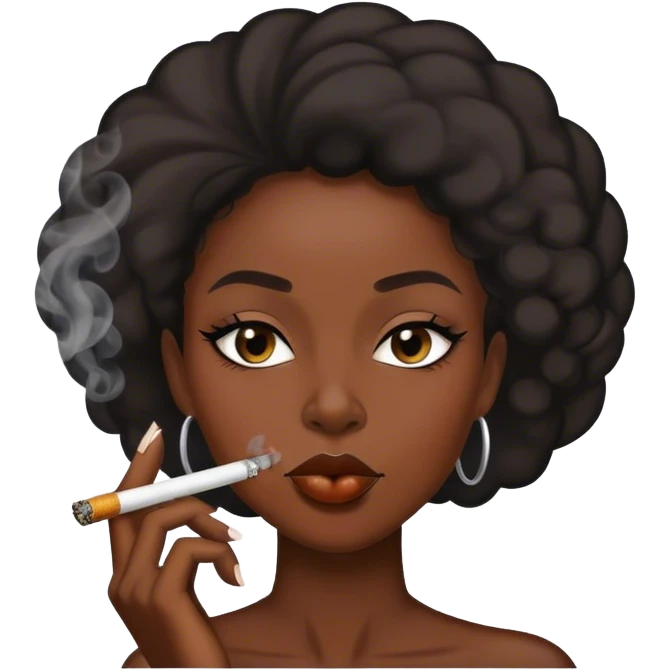 Black lady smoking emoji