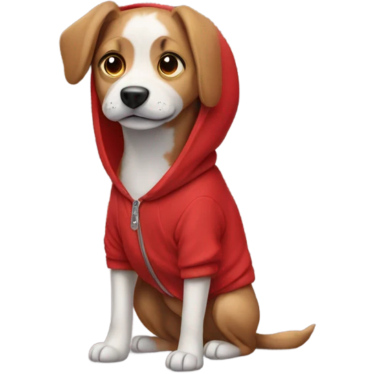 Dog with red hoodie emoji