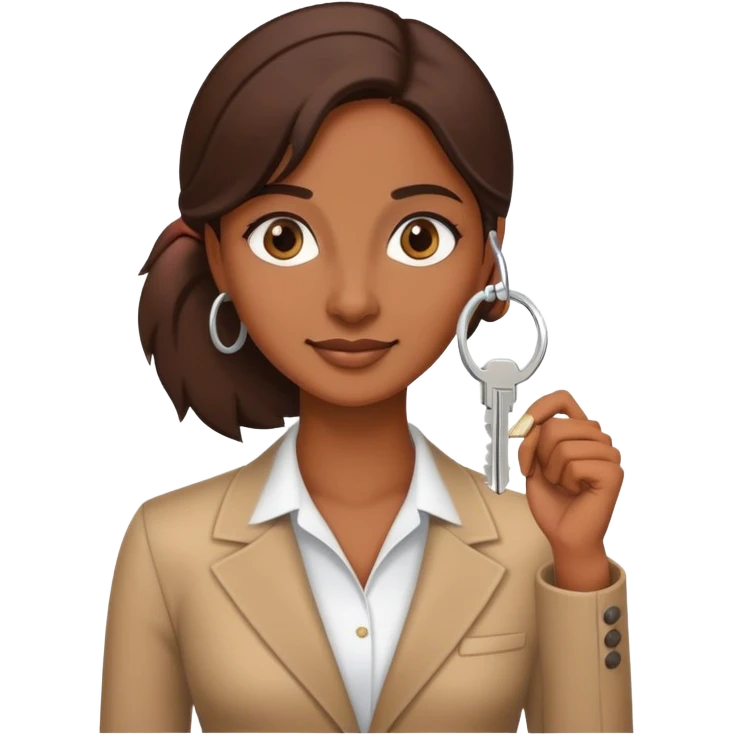brown lady in real estate job with house emoji