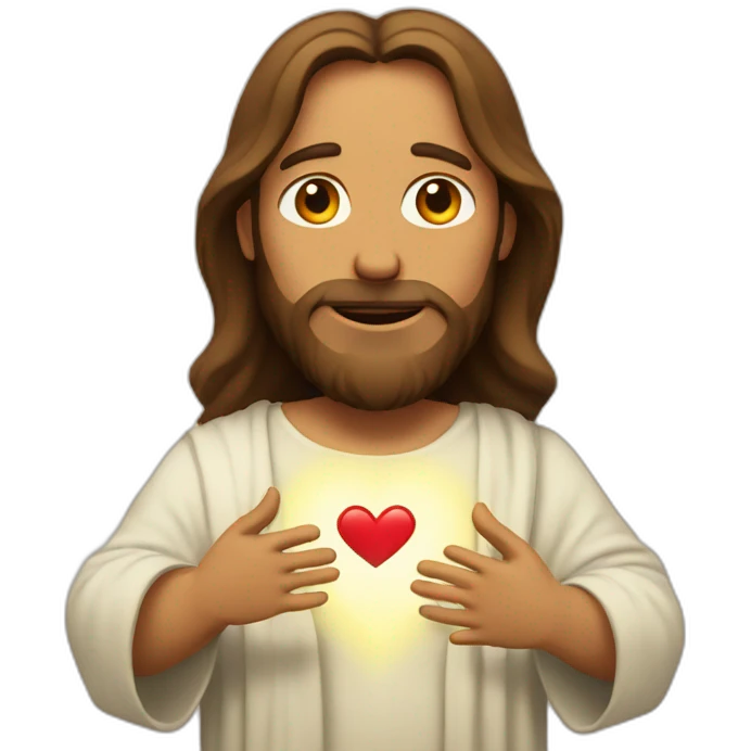 Jesus Showing the heart with the hands emoji