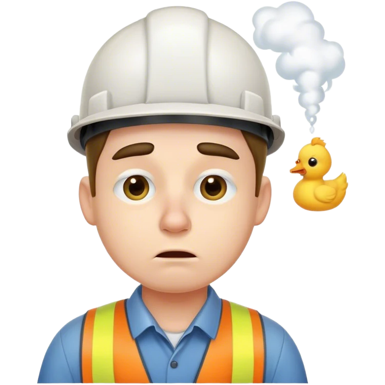 sad engineer farts with a quacking sound emoji