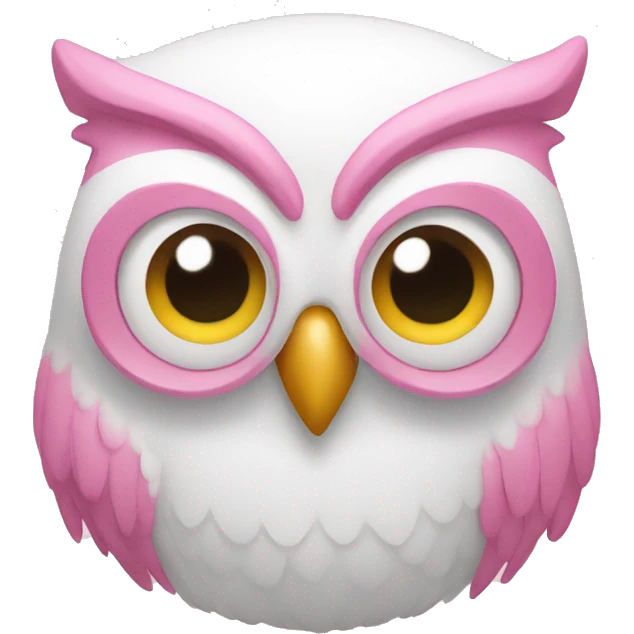 pink white owl emoji