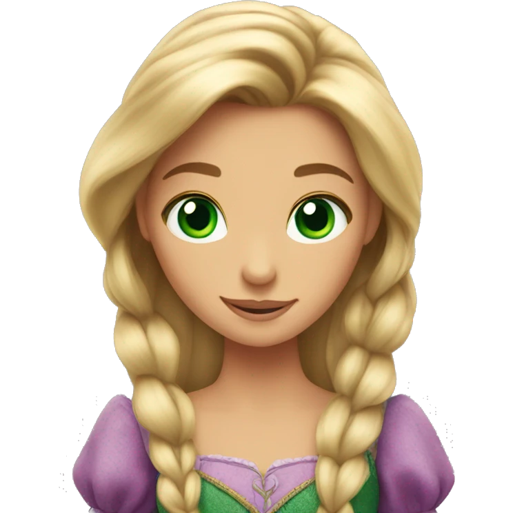 Rapunzel with green eyes emoji