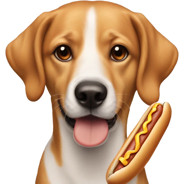 Chien avec un hot dog emoji