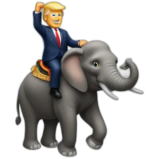 Trump riding an rlephant emoji