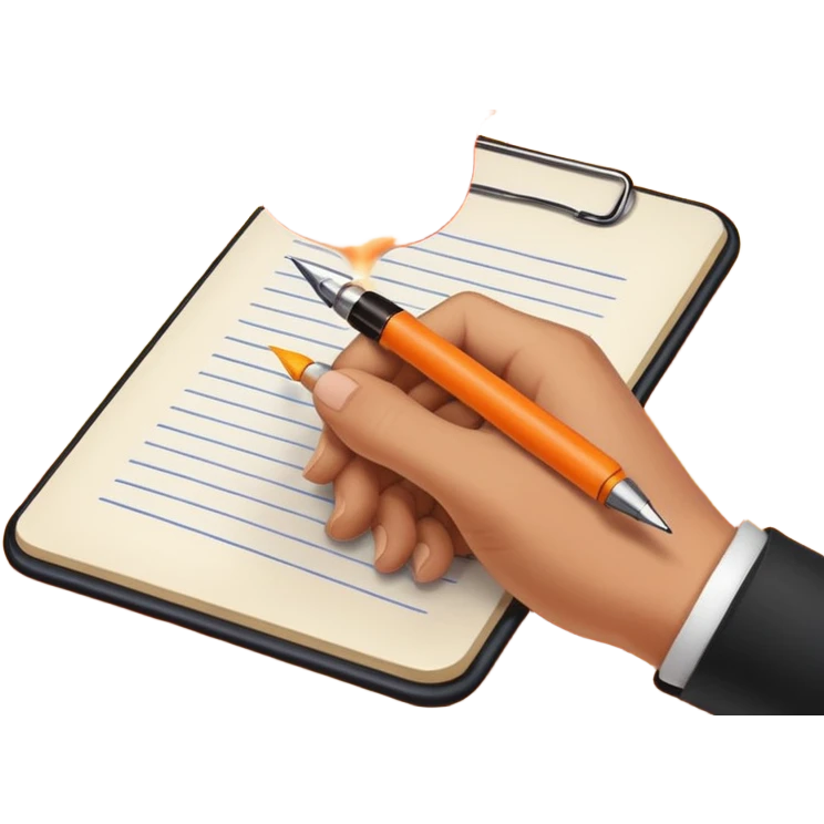 fire coming out of pen while writing emoji