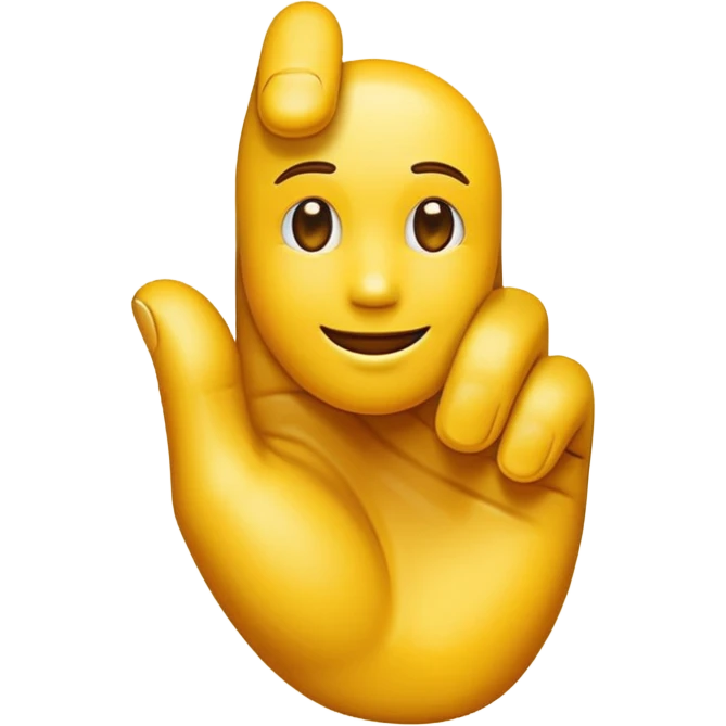 yellow emoji ios style hand making an 'L' shape with his thumb and first finger extended while the others not emoji