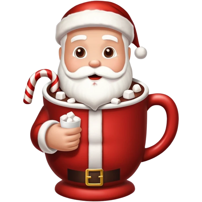 Hot chocolate with marshmallows Christmas themed  emoji