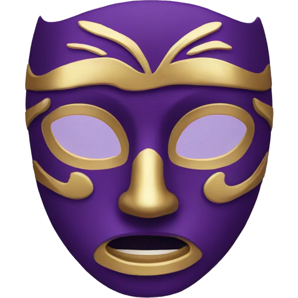 purple mask with golden emoji