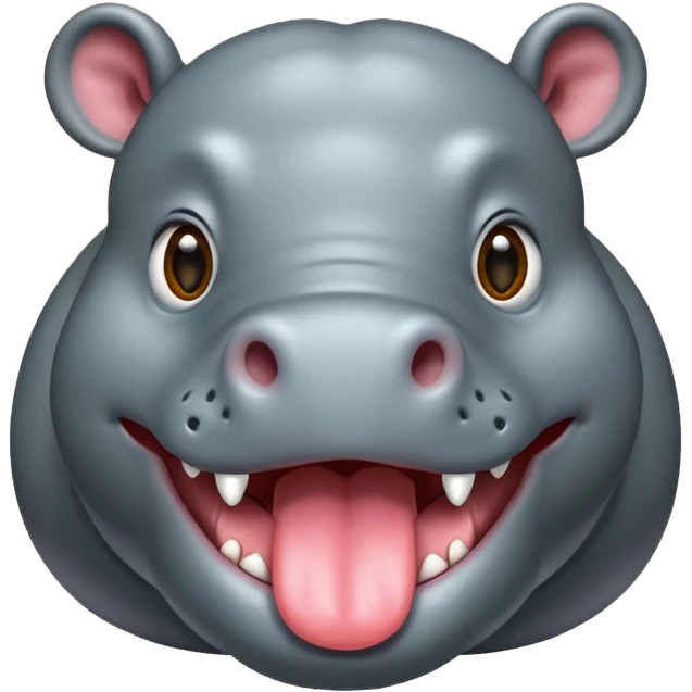 hippo with tongue sticking out emoji