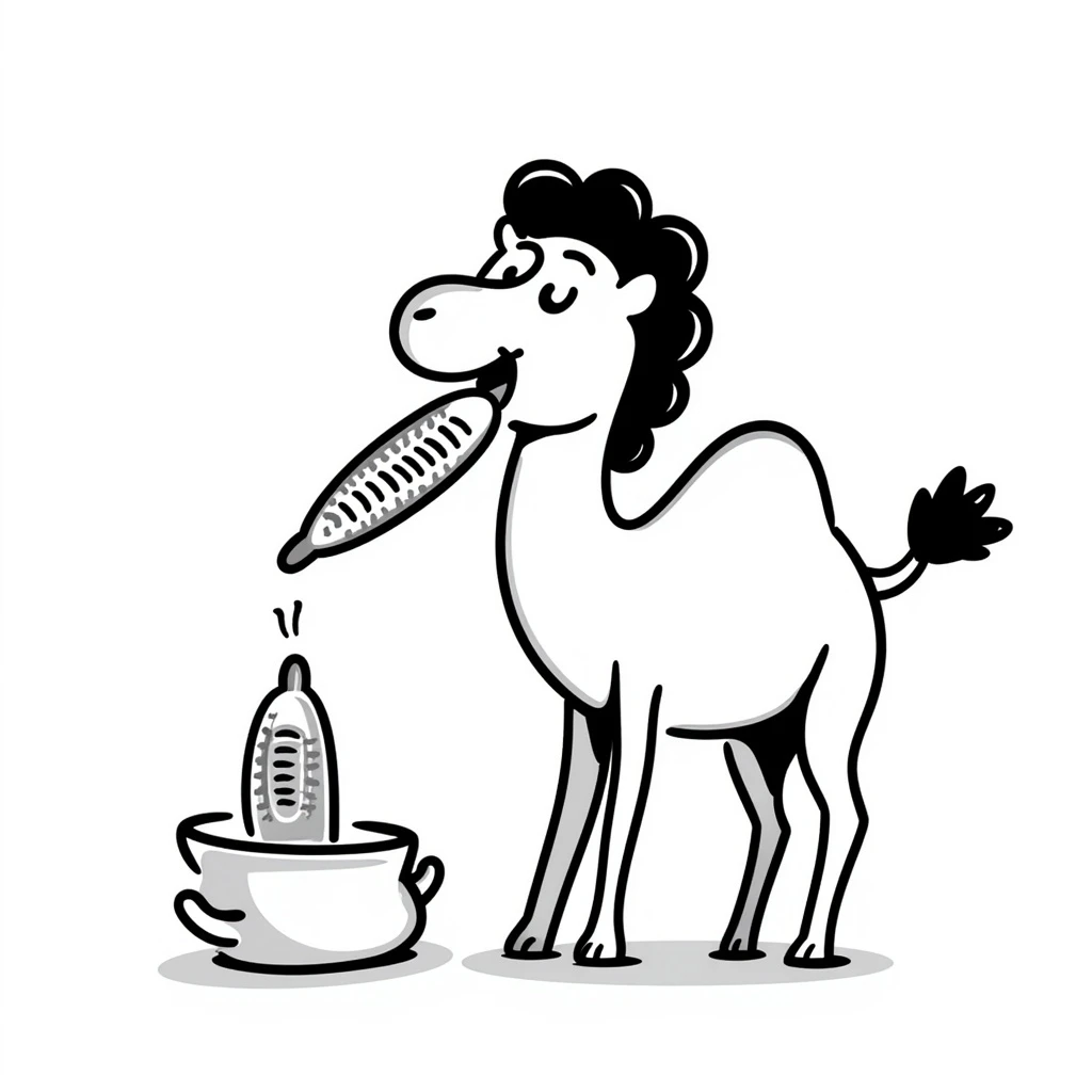 camel eating corn on the cob emoji