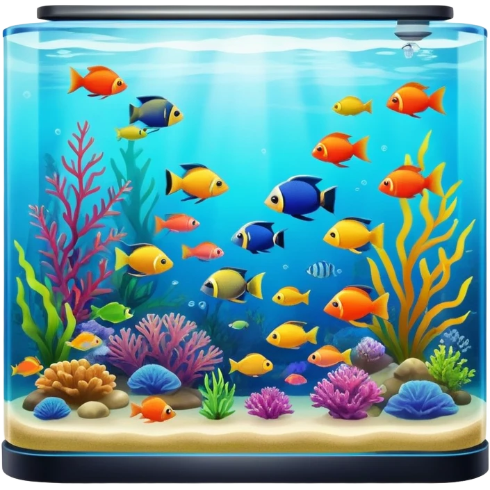 colorful aquarium with tropical fish emoji