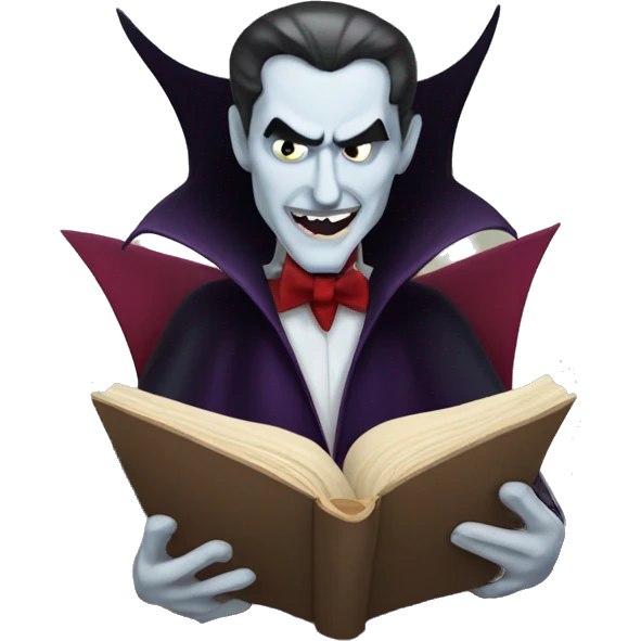 dracula reading a boo emoji