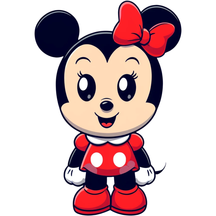 Minnie Mouse cartoonish sticker, different expression emoji