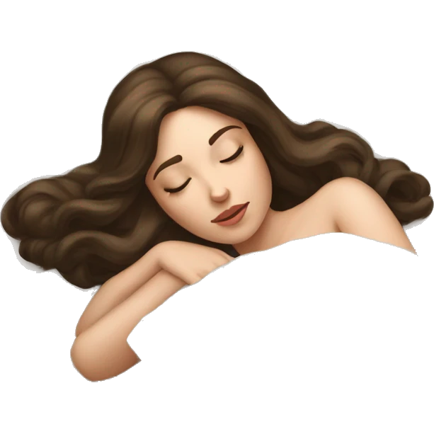sleeping beauty brunette white girl with a silk pillow emoji