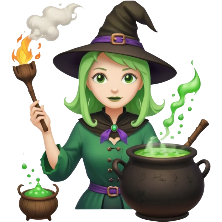green witch cooking potion emoji