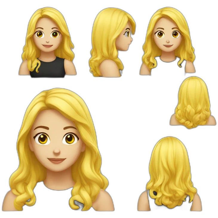 girl blacklongstrighthair blackglass yellowskin one emoji